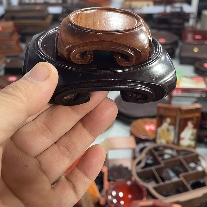 紫砂红木底座工艺品红木底座工艺品2个