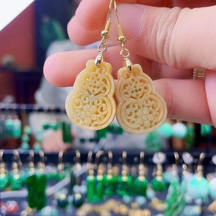 翡翠未镶嵌耳饰饰品