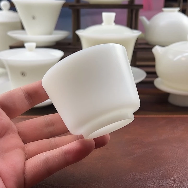 隐唐窑/素烧璞玉瓷自生釉120ml马蹄主人杯