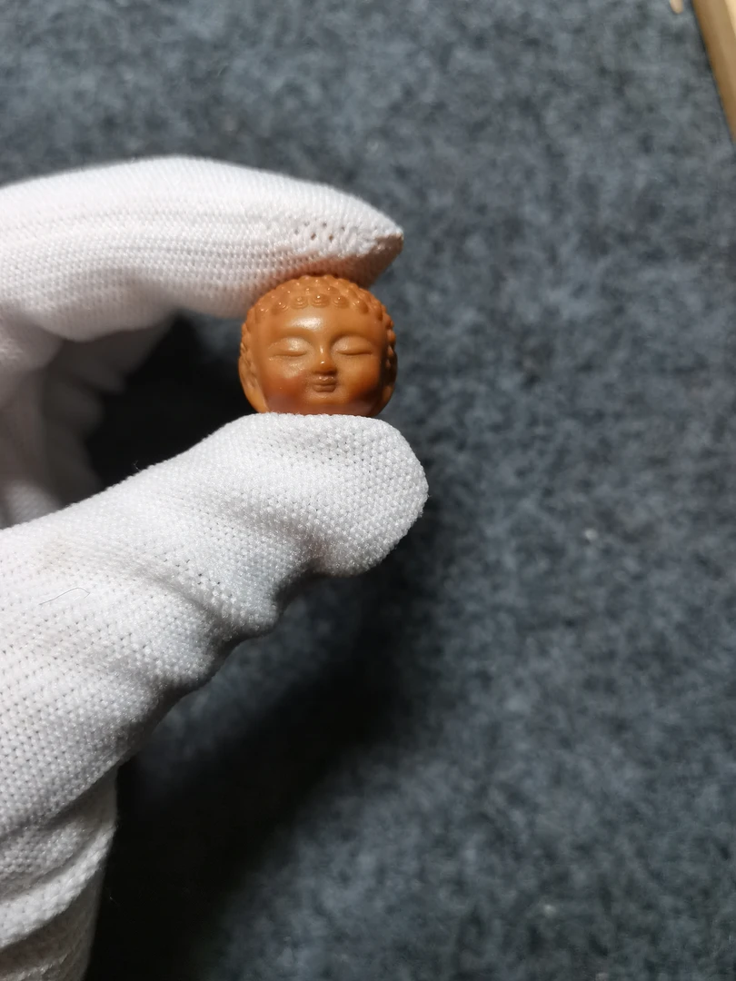 木子出品-猴头雕刻单珠佛头  全品无暇