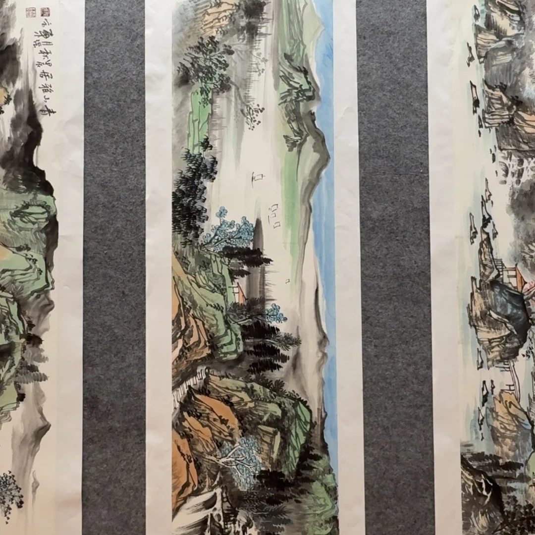 国画张东四尺对开作品