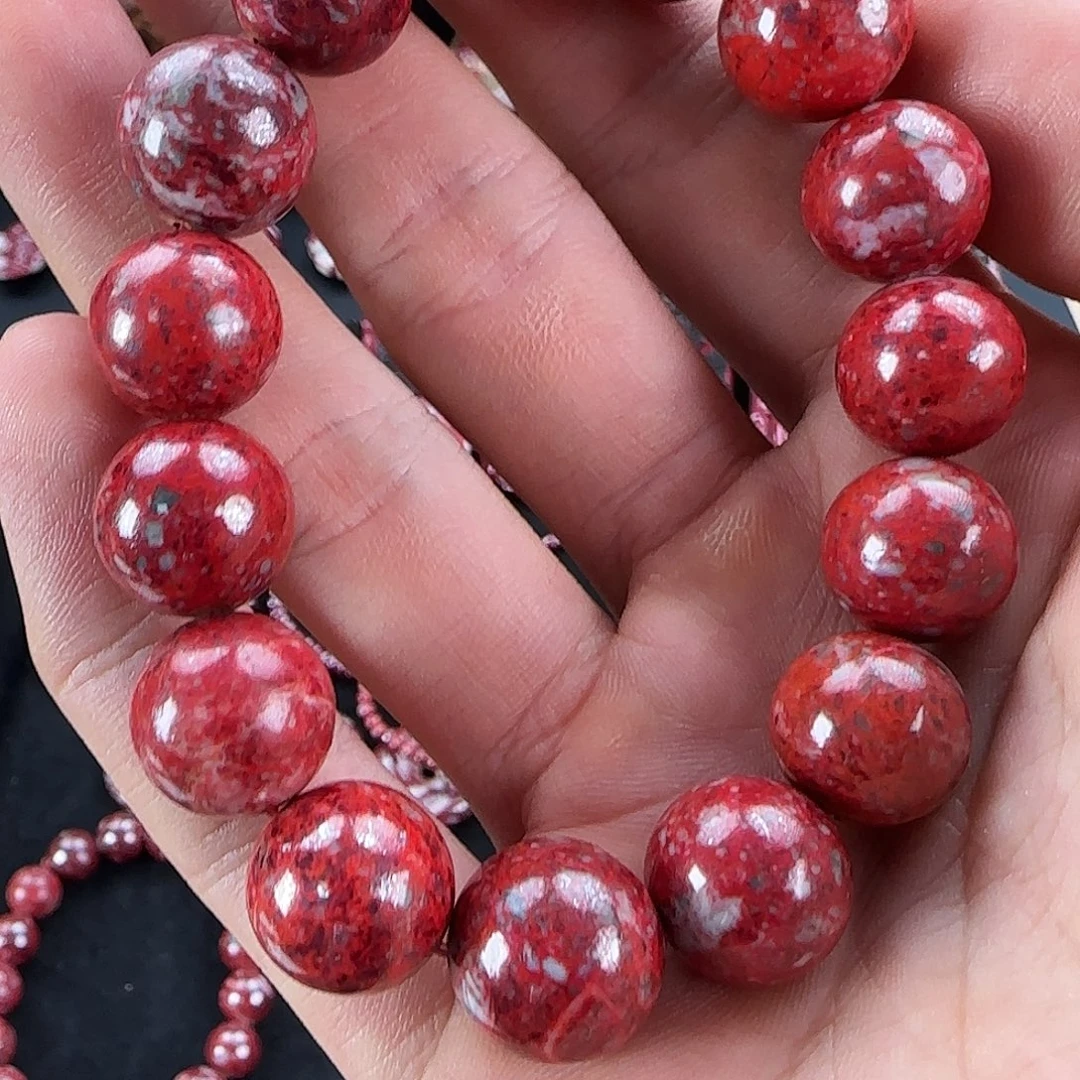 天然辰砂天然原矿朱砂手串