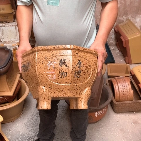 紫砂花盆手工定制
