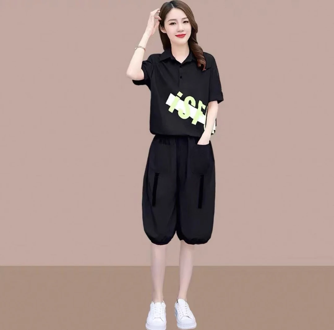 休闲运动女小个子翻领短袖上衣631