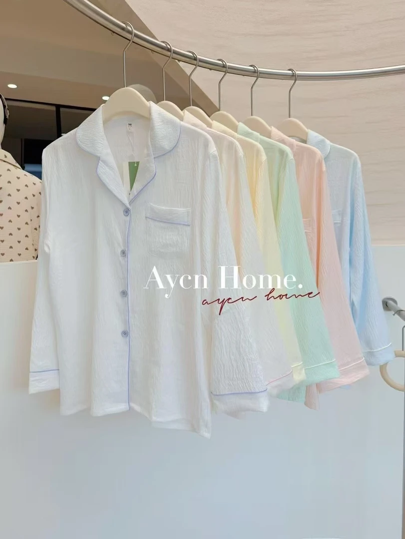 编号【011-030】宽松女士春夏轻奢气质睡衣家居服睡裙套装