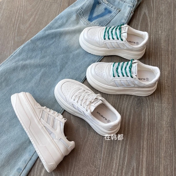 【ZHD】2025春夏 轻盈网纱～飘逸系带厚底增高百搭休闲时尚板鞋7050