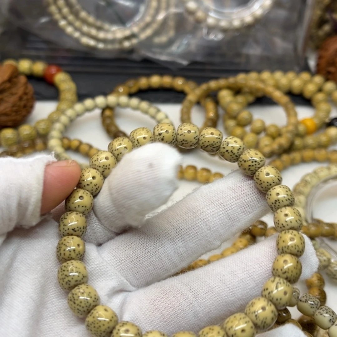 星月菩提手串原生态石玉料卡8