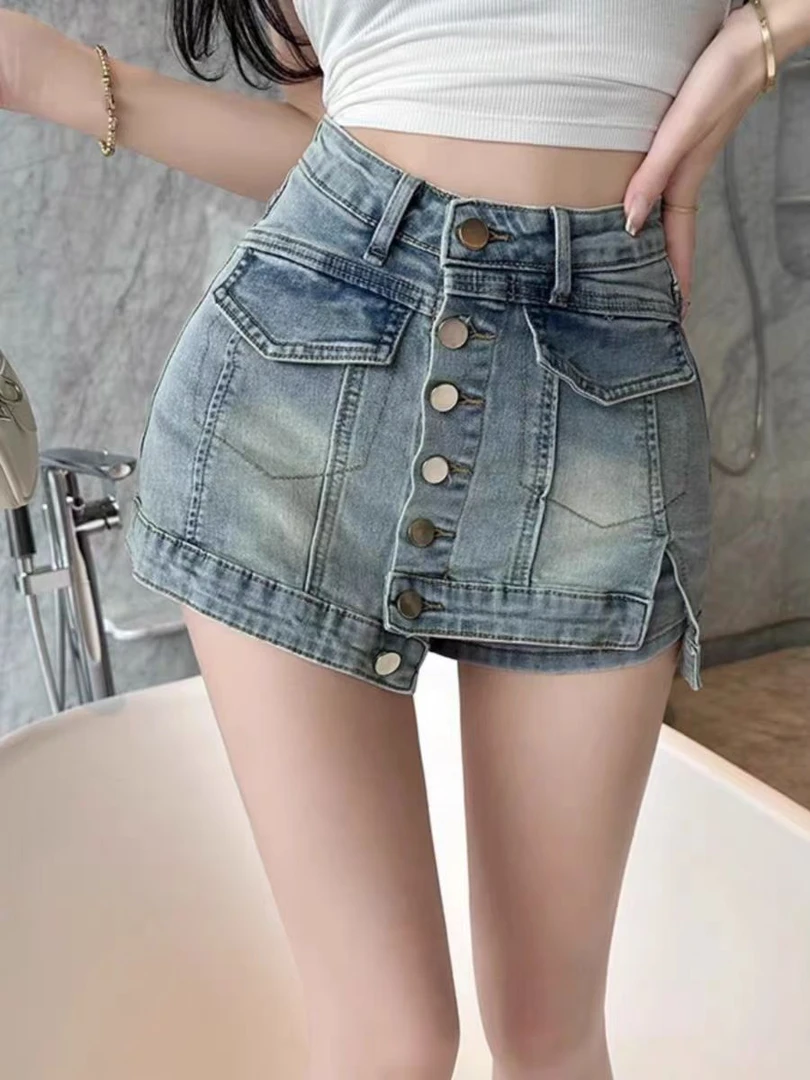 夏季百搭显瘦牛仔短裙（十三行正品无暇款）