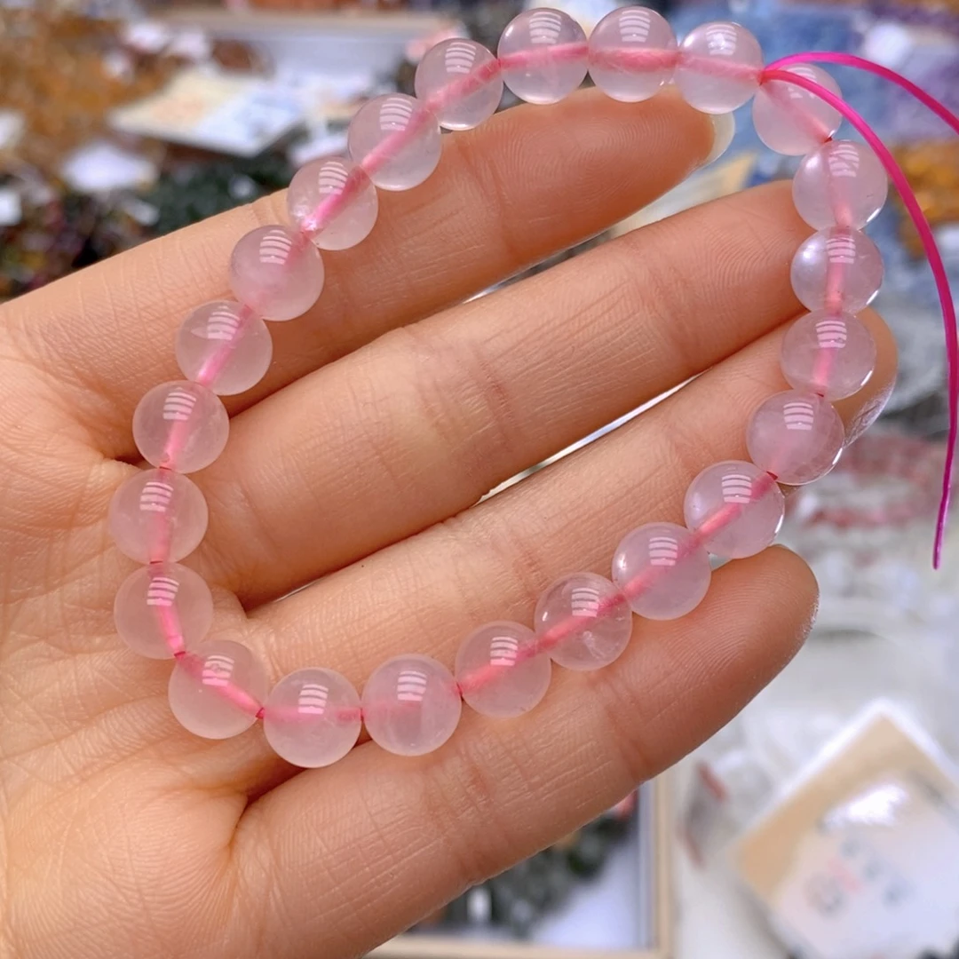 水晶手链未镶嵌粉晶M235 西柚粉