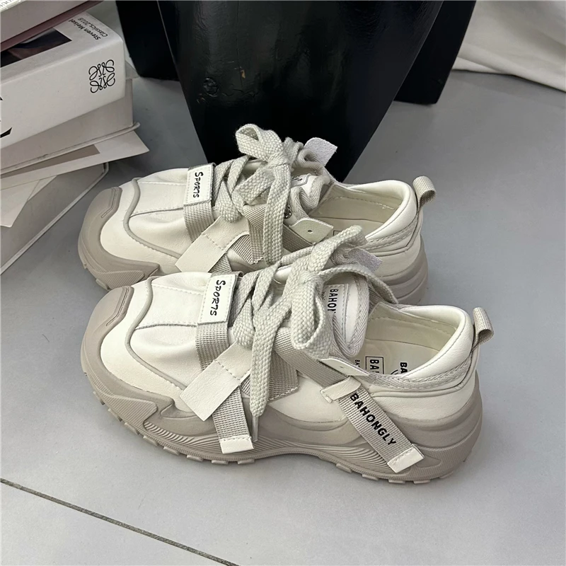 栢香妮BAHONGLY丑萌老爹鞋女2025秋季新款厚底透气百搭轻便运动鞋