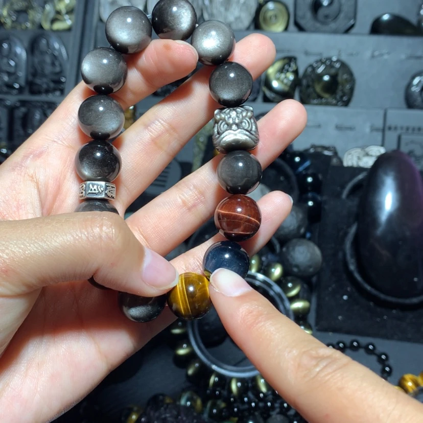 【闪购商品】黑曜岩未镶嵌手链T****h