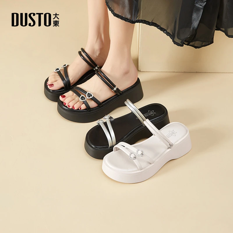 大东厚底拖鞋2025年夏季新款小个子百搭舒适增高显瘦时尚凉拖0102