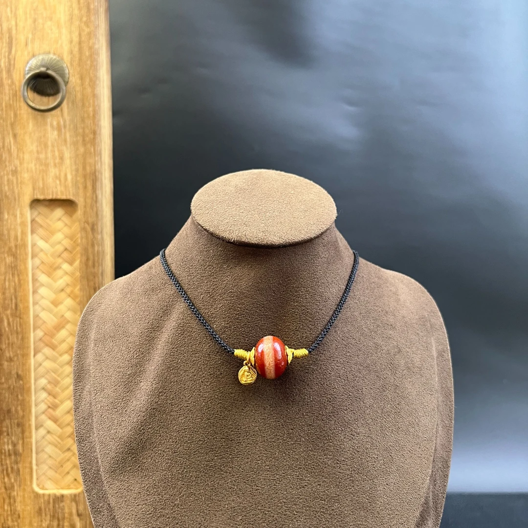 美泓精品高油红肉一线药师本命年属马女士必备品天珠颈饰颈链 大