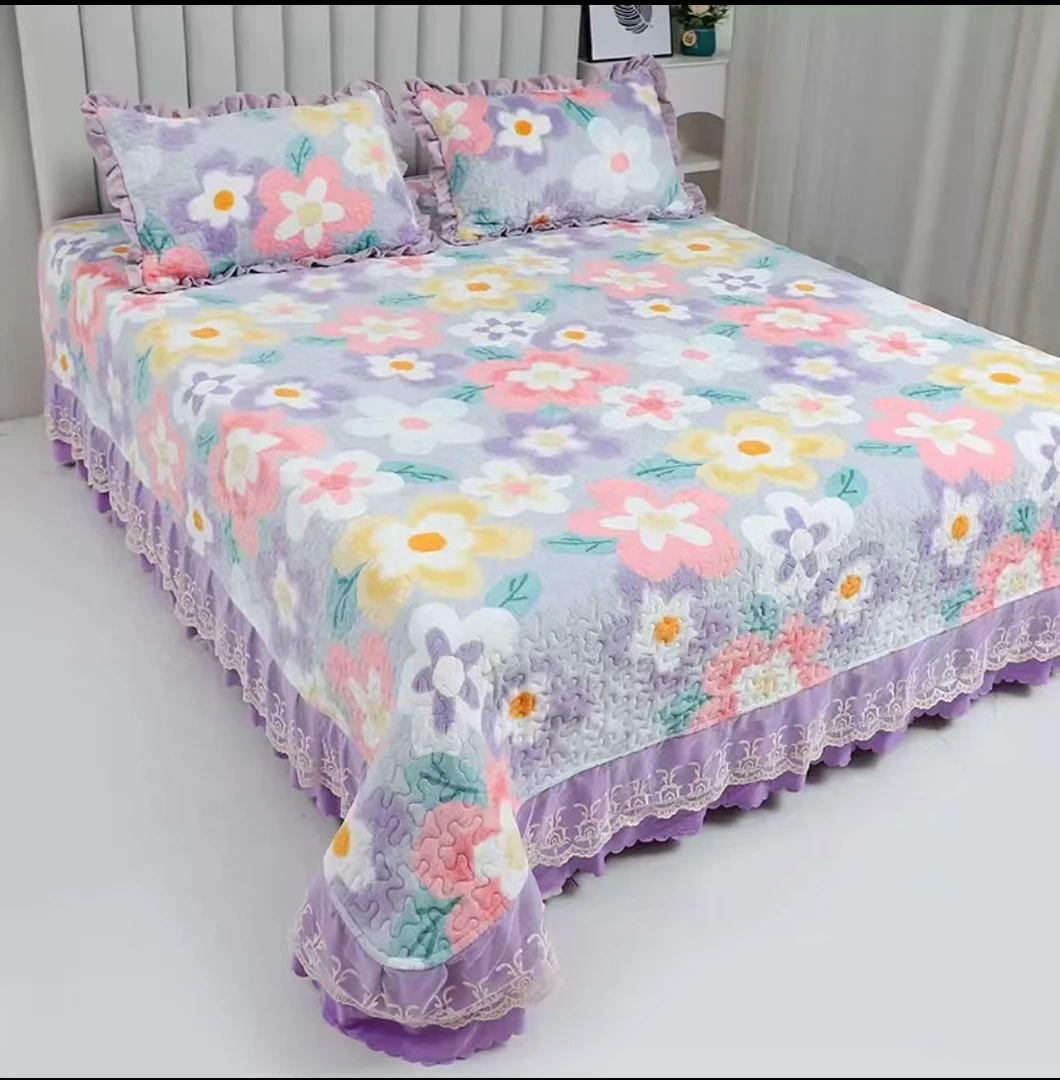 蕾丝花边升级宝宝绒加厚夹棉