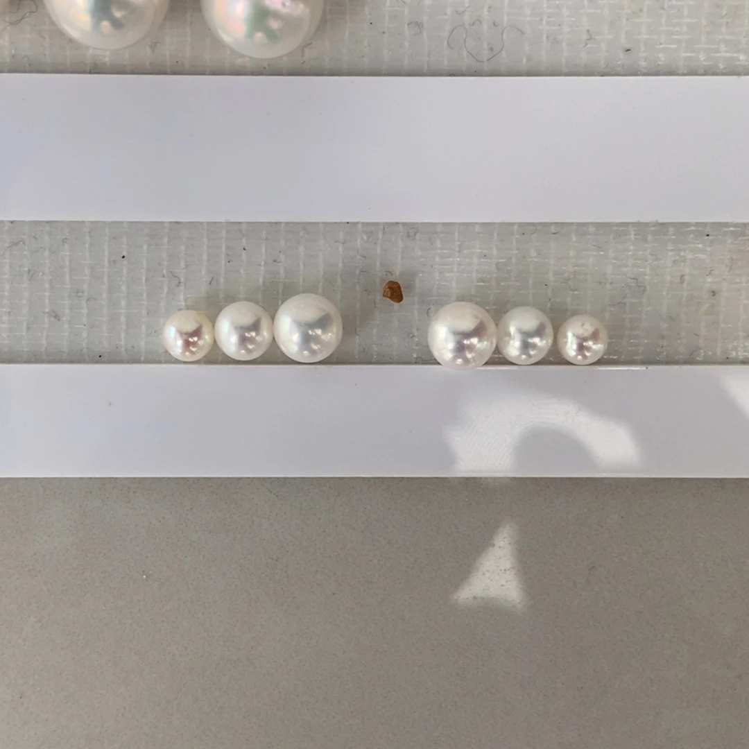 银S925镶嵌淡水珍珠耳饰4-6