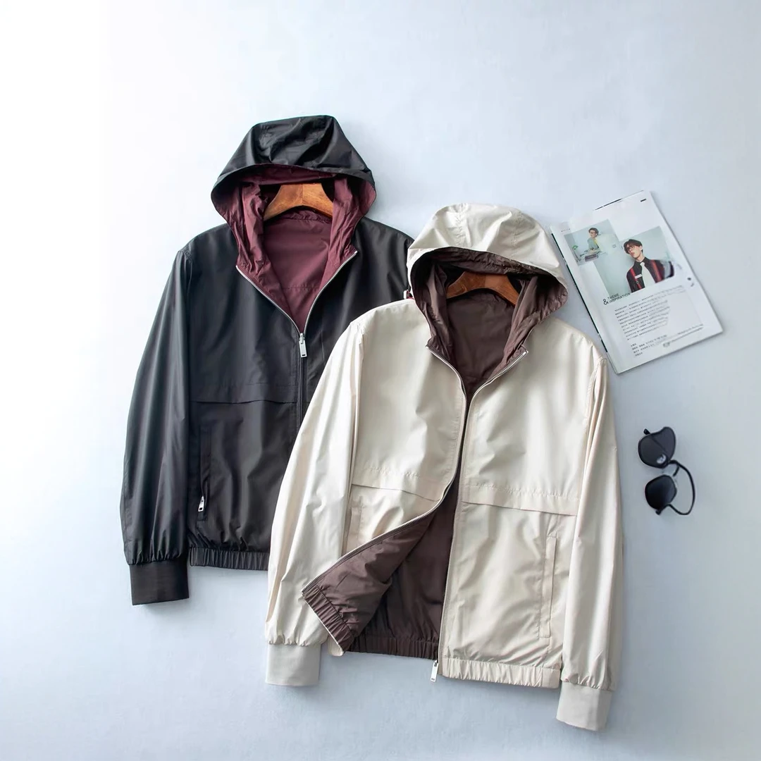 B*C 25ss双面穿春进口面料高奢抗皱户外运动休闲连帽夹克外套5016