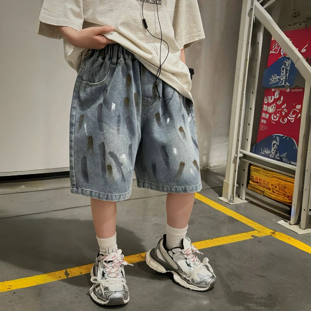 童装男童牛仔短裤夏季薄款2025新款儿童夏装男孩裤子中裤五分裤潮