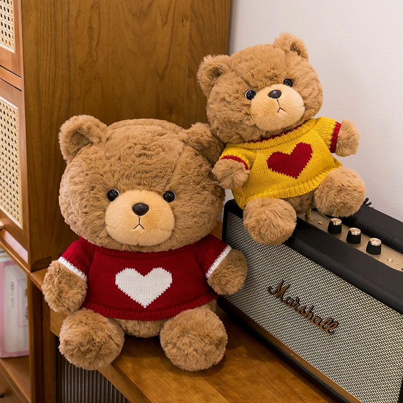 卡通可爱穿毛衣卫衣休闲系列小熊公仔儿童安抚陪伴娃娃抱枕礼物