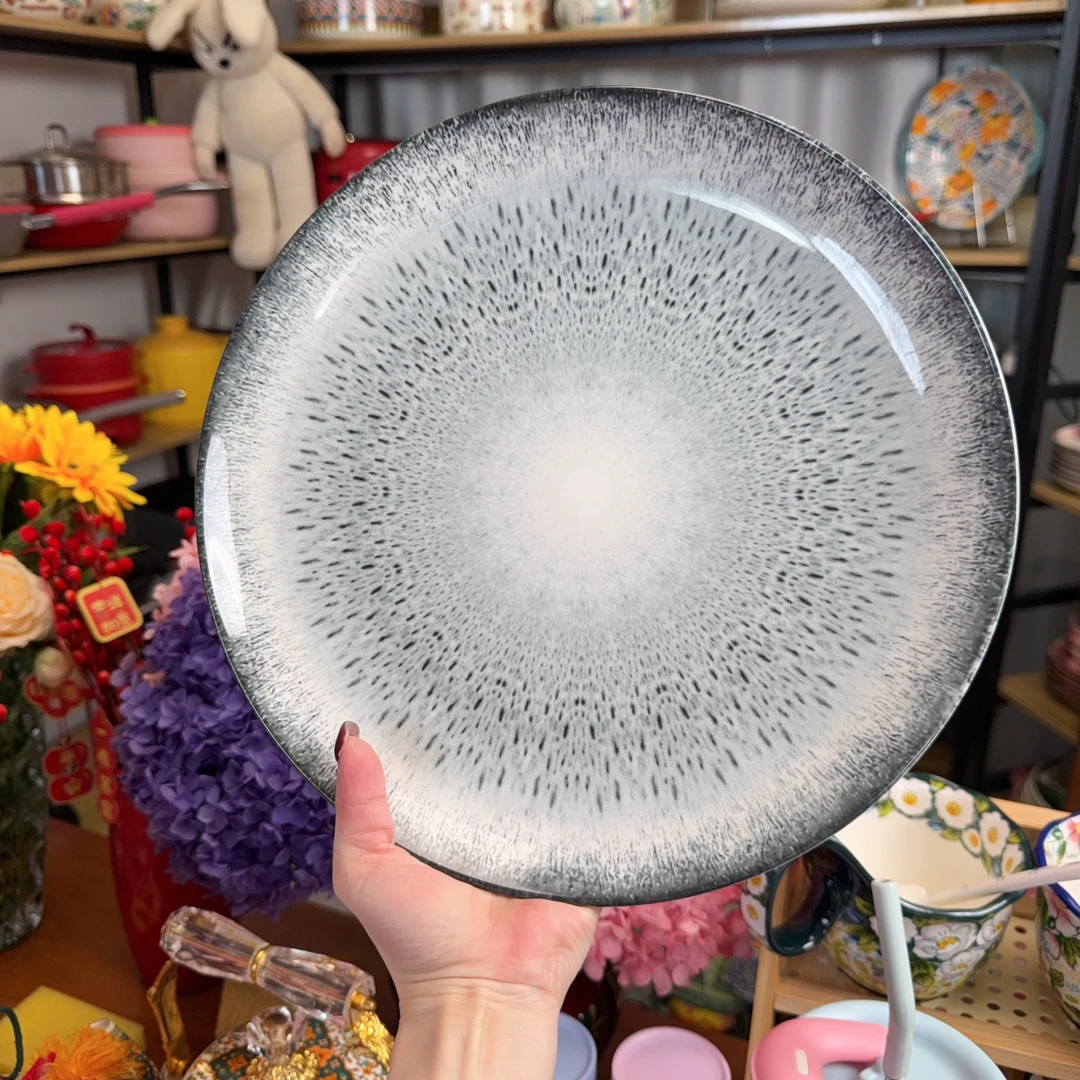 10.5寸两个装高颜值艺术西餐大盘陶瓷餐厅牛排盘沙拉意面盘子微瑕