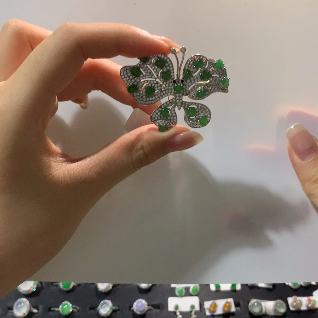 翡翠戒指银S925镶嵌