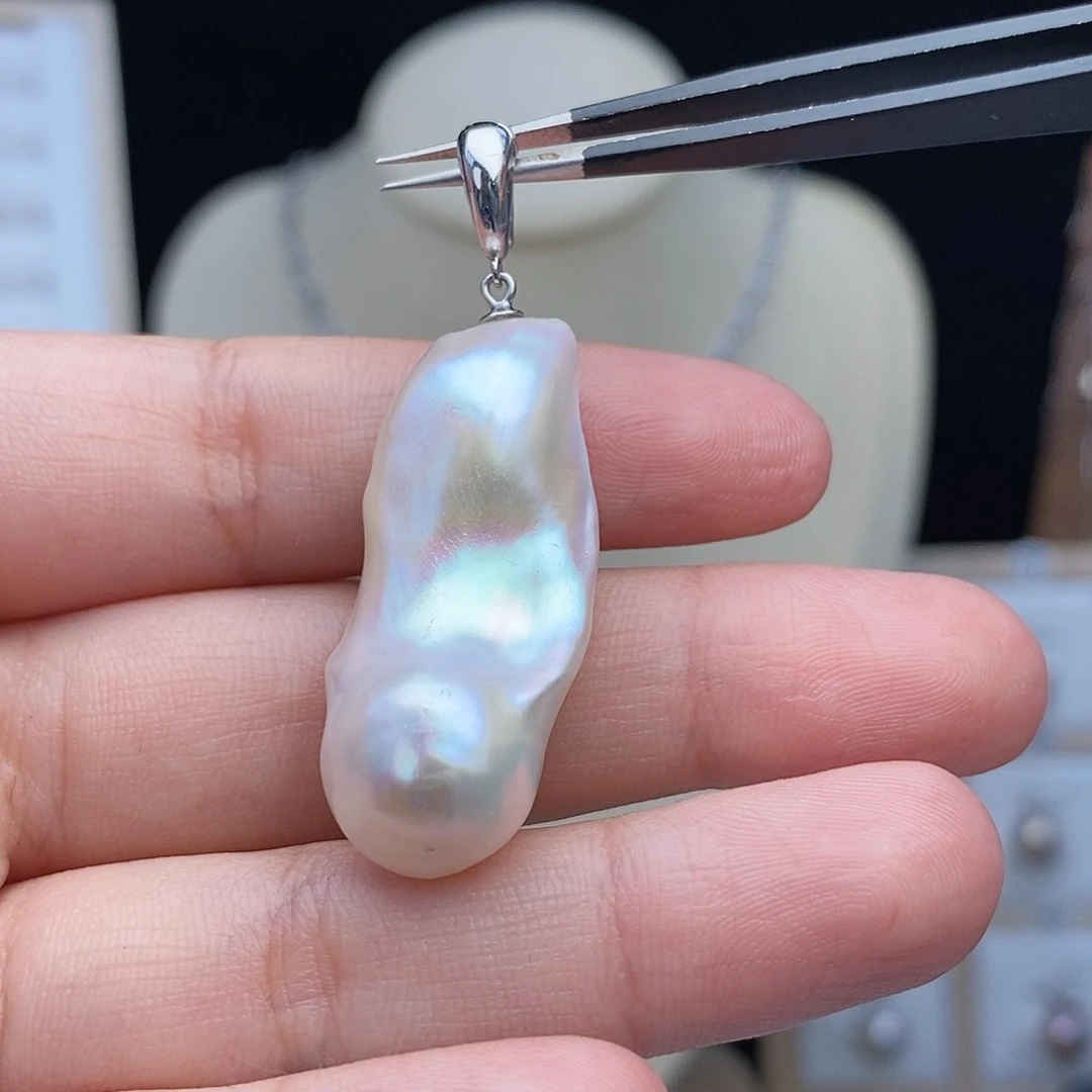 淡水珍珠银S925镶嵌颈饰七****?