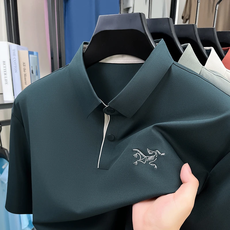 【奥莱撤柜正品剪标】始祖刺绣鸟男POLO衫夏纯原大牌短袖T恤冰丝潮
