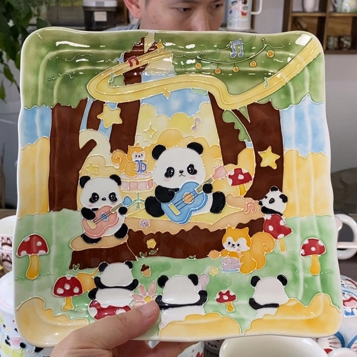 瓷片S***粥景德镇釉下彩手绘