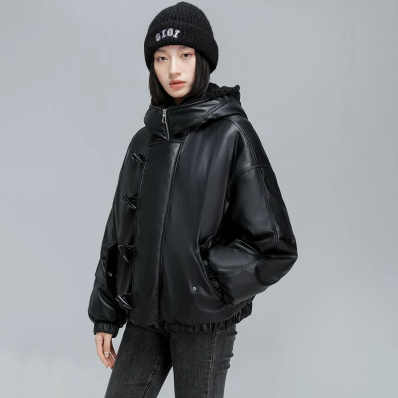 ROBINHOOD/罗宾汉羽绒服羊羔毛立领短款翻领潮流百搭厚外套-1128