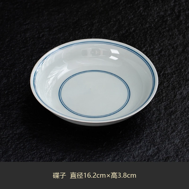 手工复古茶具陶瓷茶道壶承圆形缠枝泡台青花瓷家用日式壶托家用
