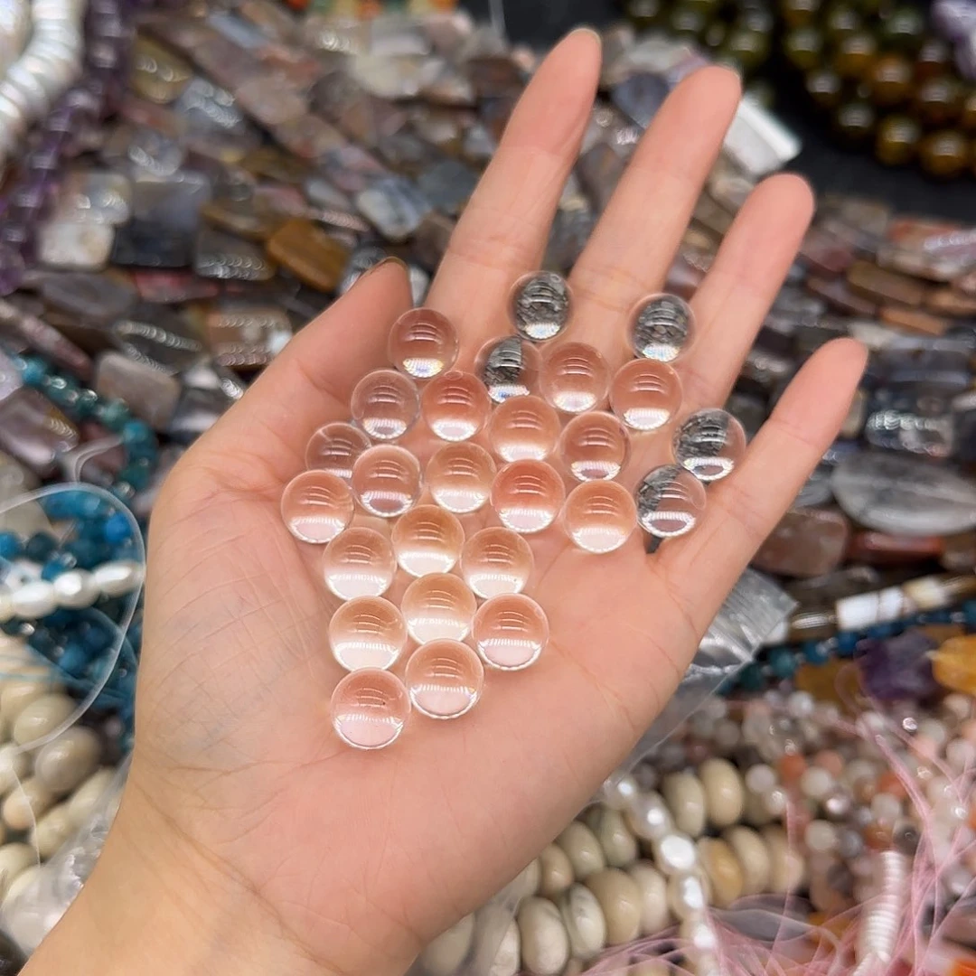 玛瑙/玉髓合金珠宝半成品白水晶12mm2颗