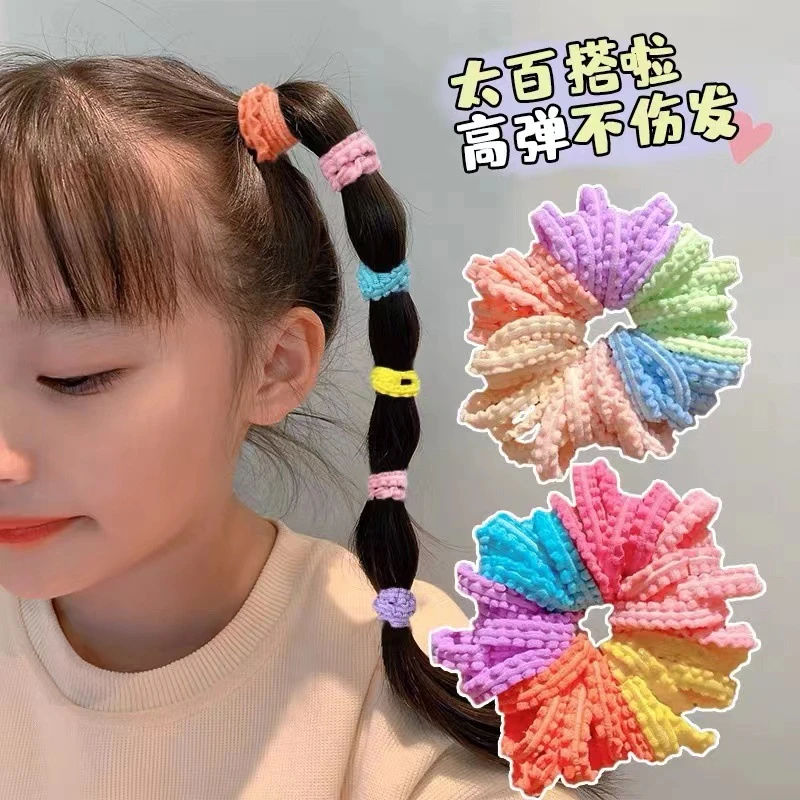 花边发圈韩版发绳高弹力不伤发彩色皮筋扎头绳女童弹性橡皮筋