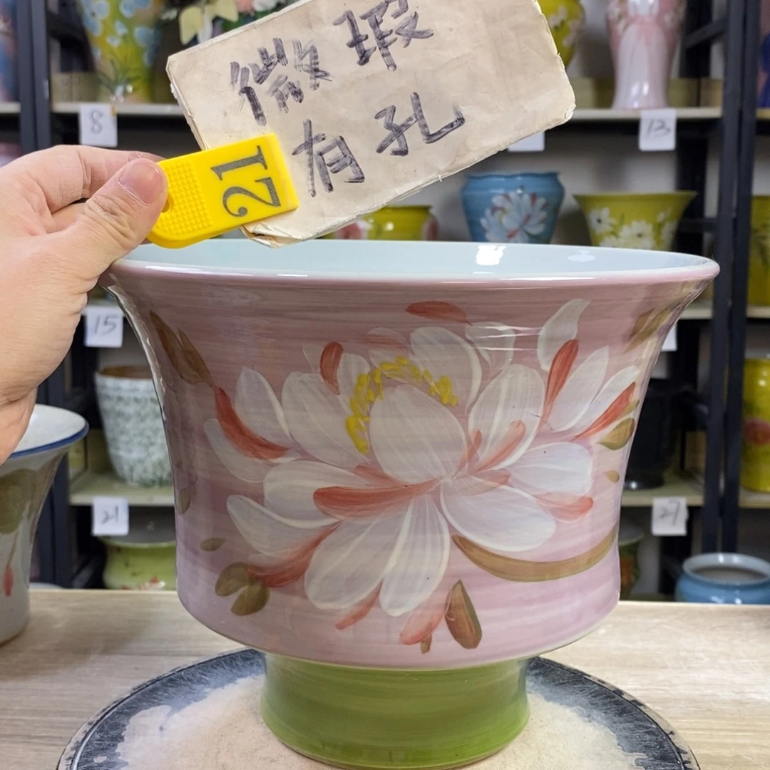 景德镇手工手绘陶瓷花盆