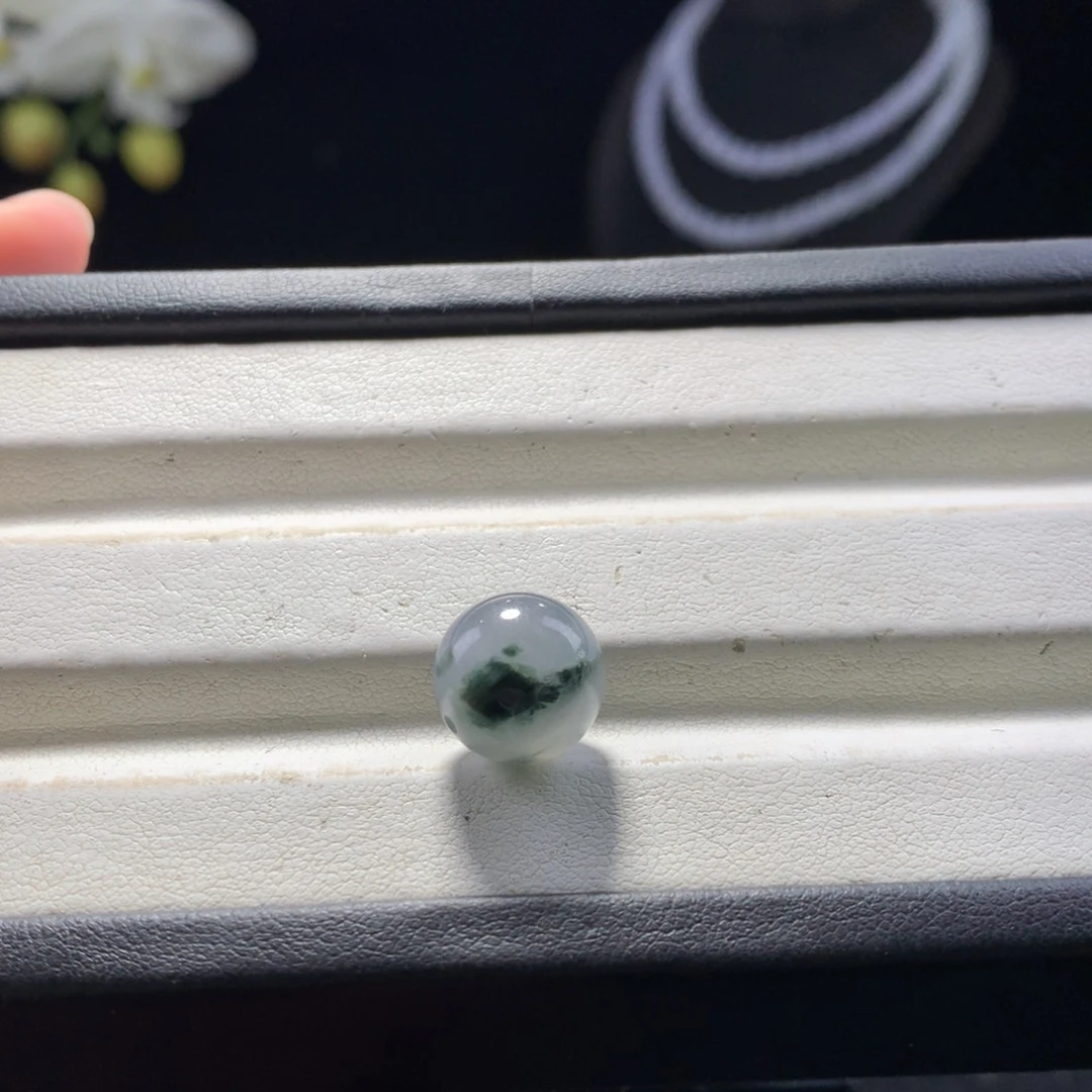 翡翠未镶嵌手串卡12墨翠飘花