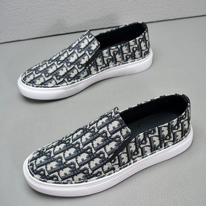 夏季透气套脚布鞋欧洲站男鞋韩版潮流乐福鞋男一脚蹬帆布休闲鞋子