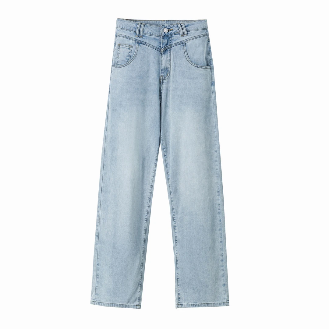 【D&Q STUDIO】2025年流行新款浅色时尚休闲直筒牛仔裤显瘦裤女593