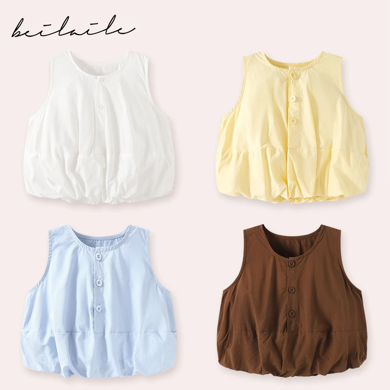 【灯笼袖背心 小乐妈咪】婴儿装男女童背心T恤夏装0-1岁3男宝宝B21