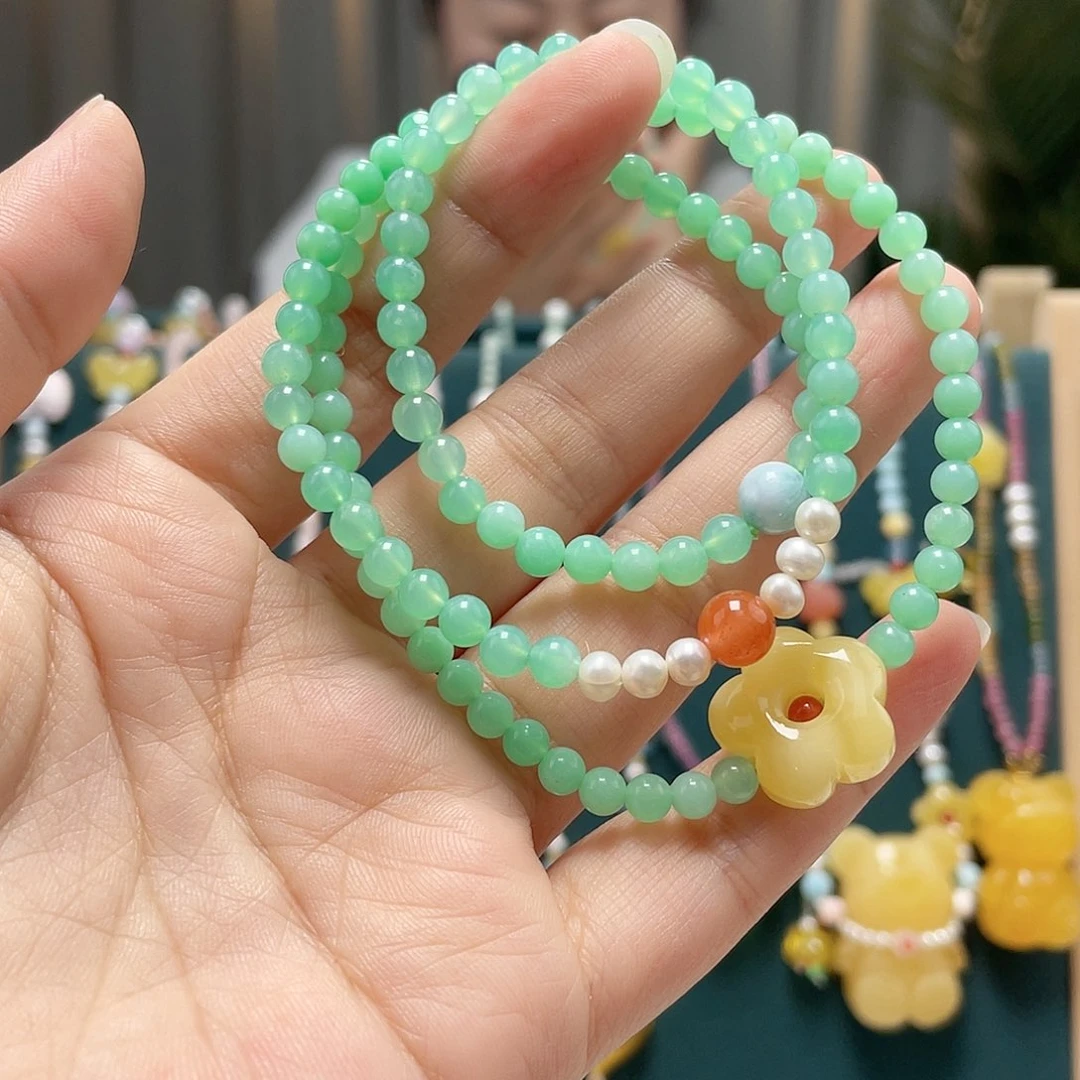 未镶嵌琥珀裸石蜜蜡手链