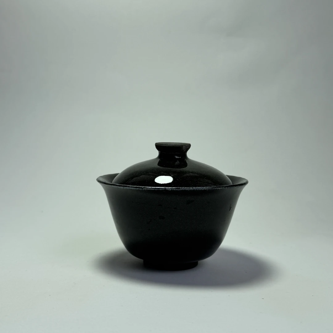 建窑建盏高铁胎茶末釉盖碗140ml