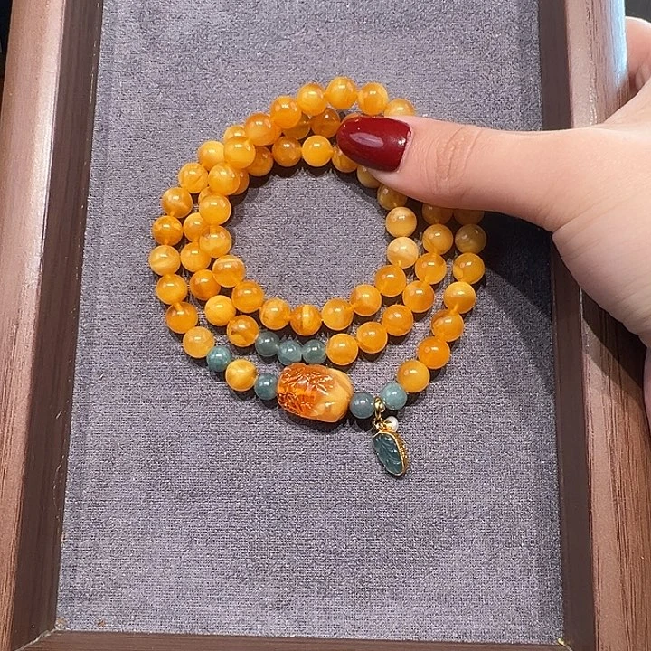 蜜蜡未镶嵌手串8mm蜜蜡手串