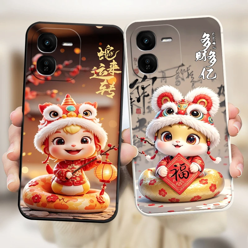 蛇年新招财款vivoy37pro手机壳V2354A喜庆2025大红色软硅胶全包潮