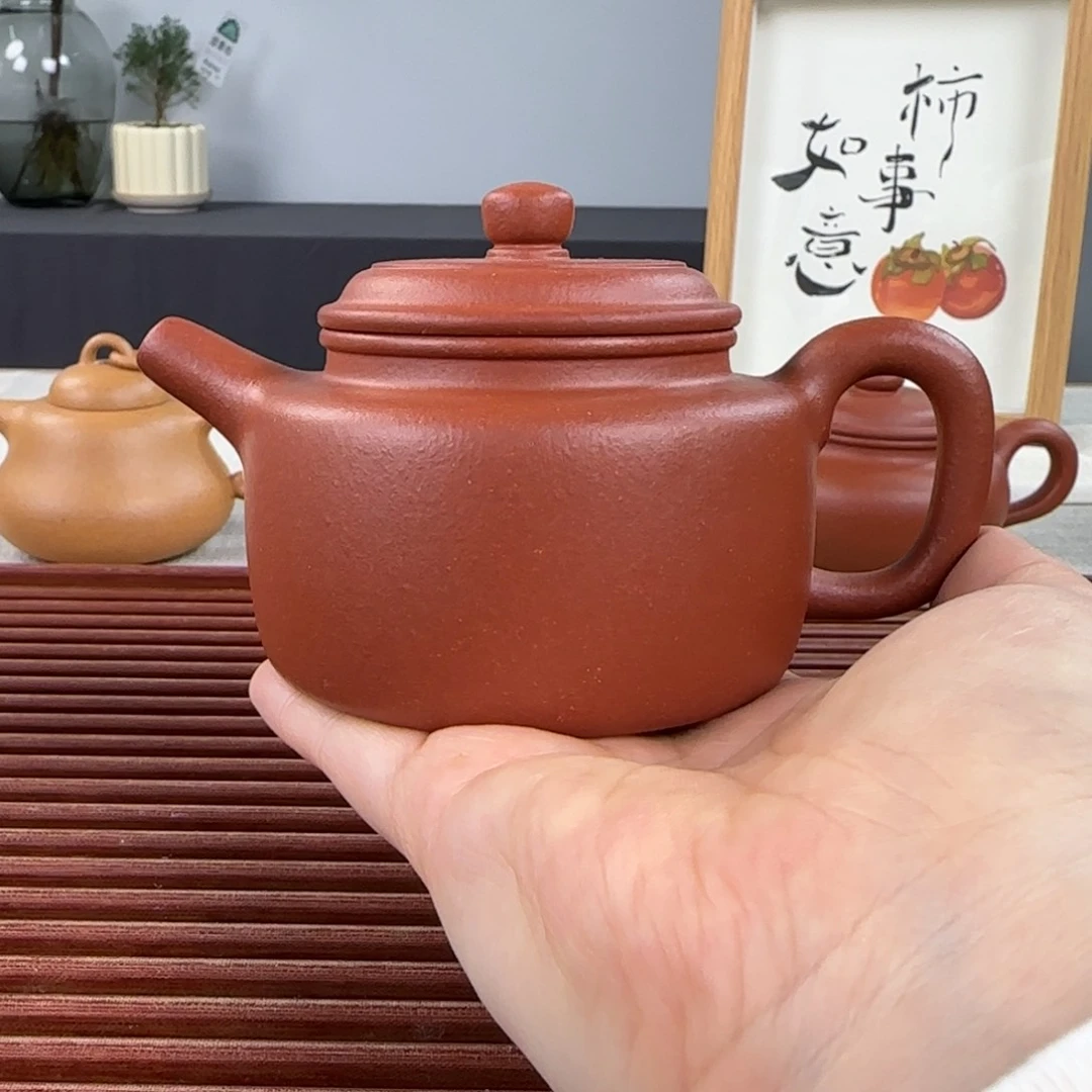 紫砂茶壶德钟精挑红降坡半手170ml