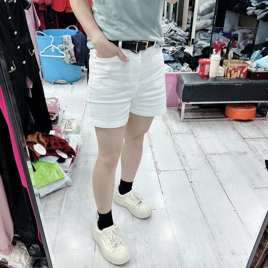 夏日百搭时尚白色牛仔短裤1355品（无皮带）