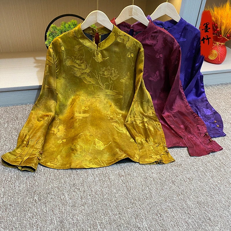 【69086】新中式中国风国潮气质设计师版百搭女装上衣轻奢提花