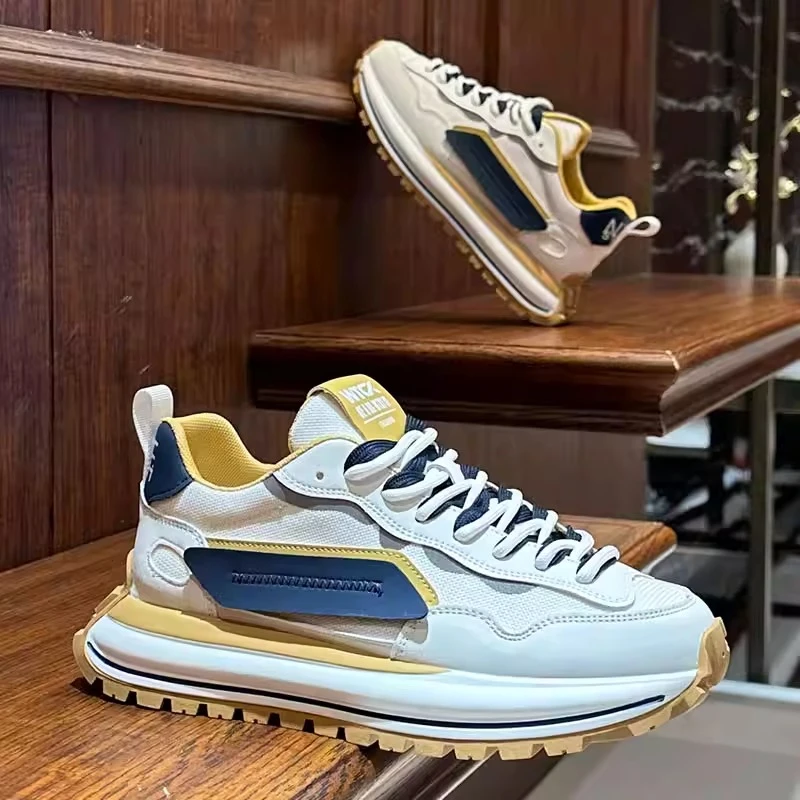 增高透气薄款轻质厚底时尚休闲鞋男鞋老爹鞋百搭网面时尚夏季潮流