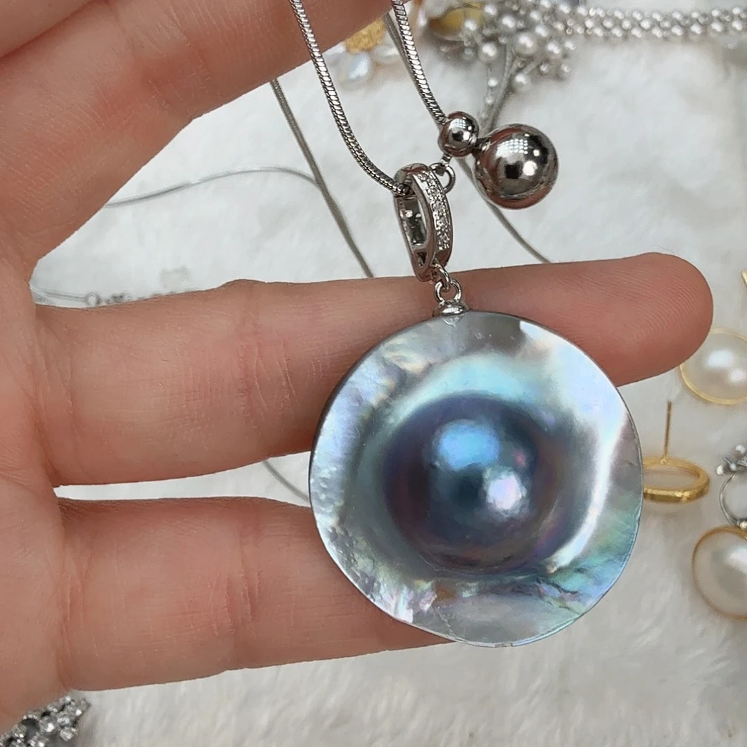 拼合珍珠（马贝珠）颈饰未镶嵌