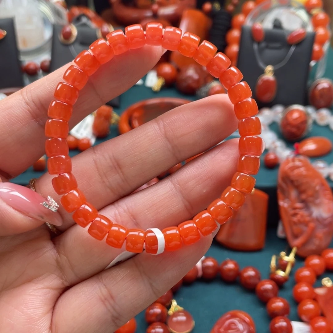 南红玛瑙未镶嵌保山南红直切单圈6+mm