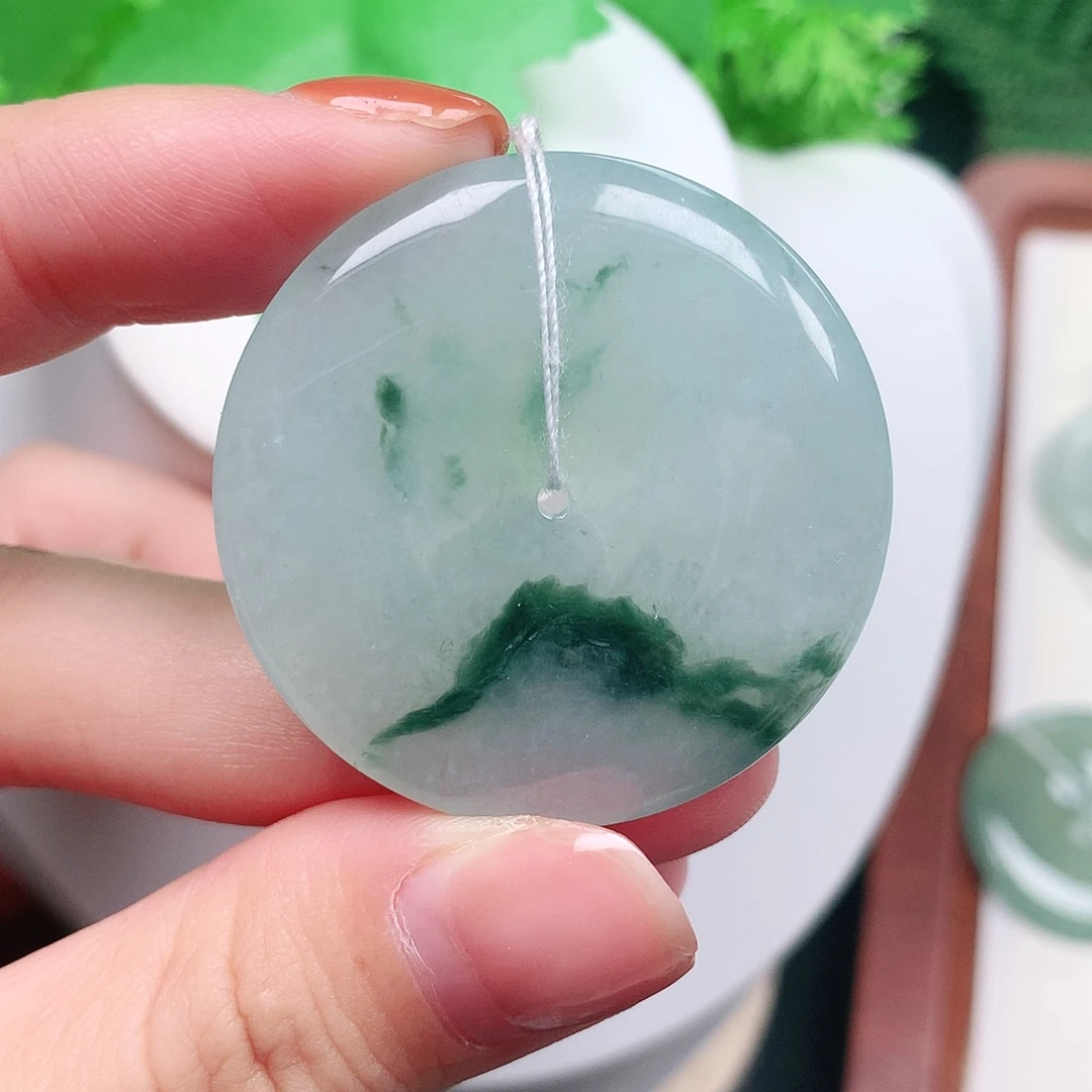 翡翠未镶嵌颈饰平安38-5.9