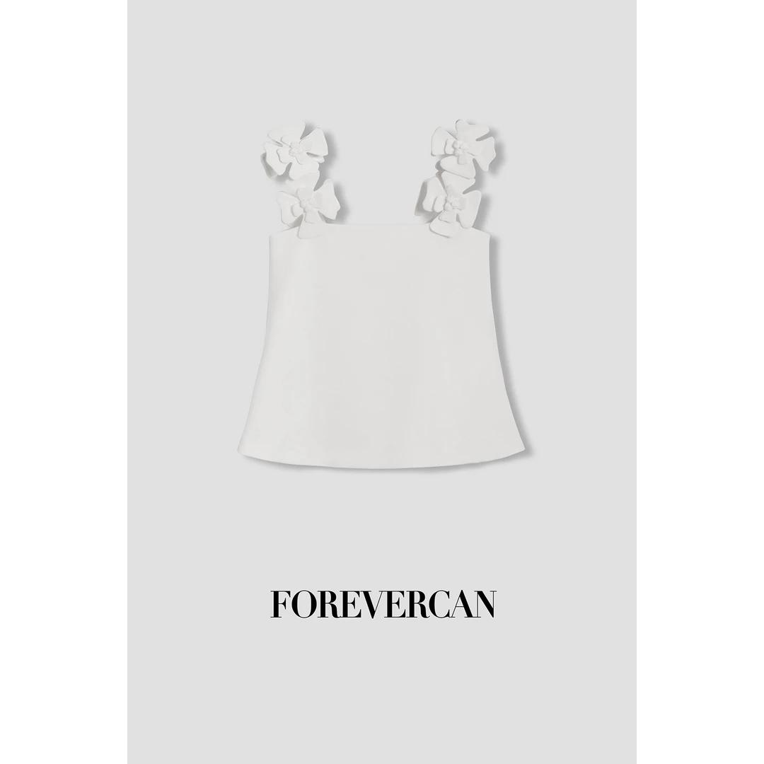 FOREVERCAN“圣马可花殿”重工手工立体花朵肩带吊带上衣 ST21581