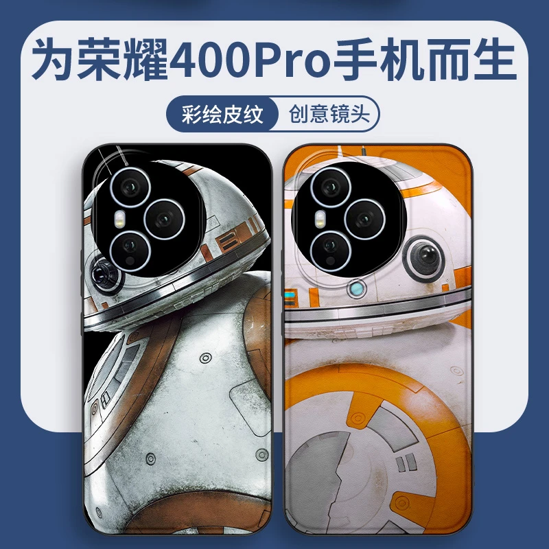 适用荣耀400pro手机壳新款黑色机器人BB8荣耀400创意酷炫