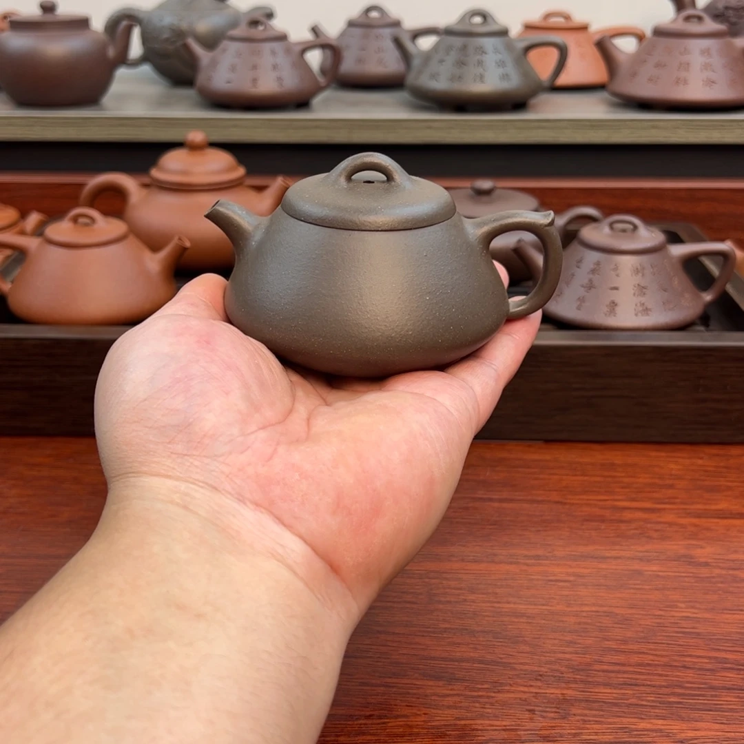 茶壶紫砂石瓢：170cc 青灰